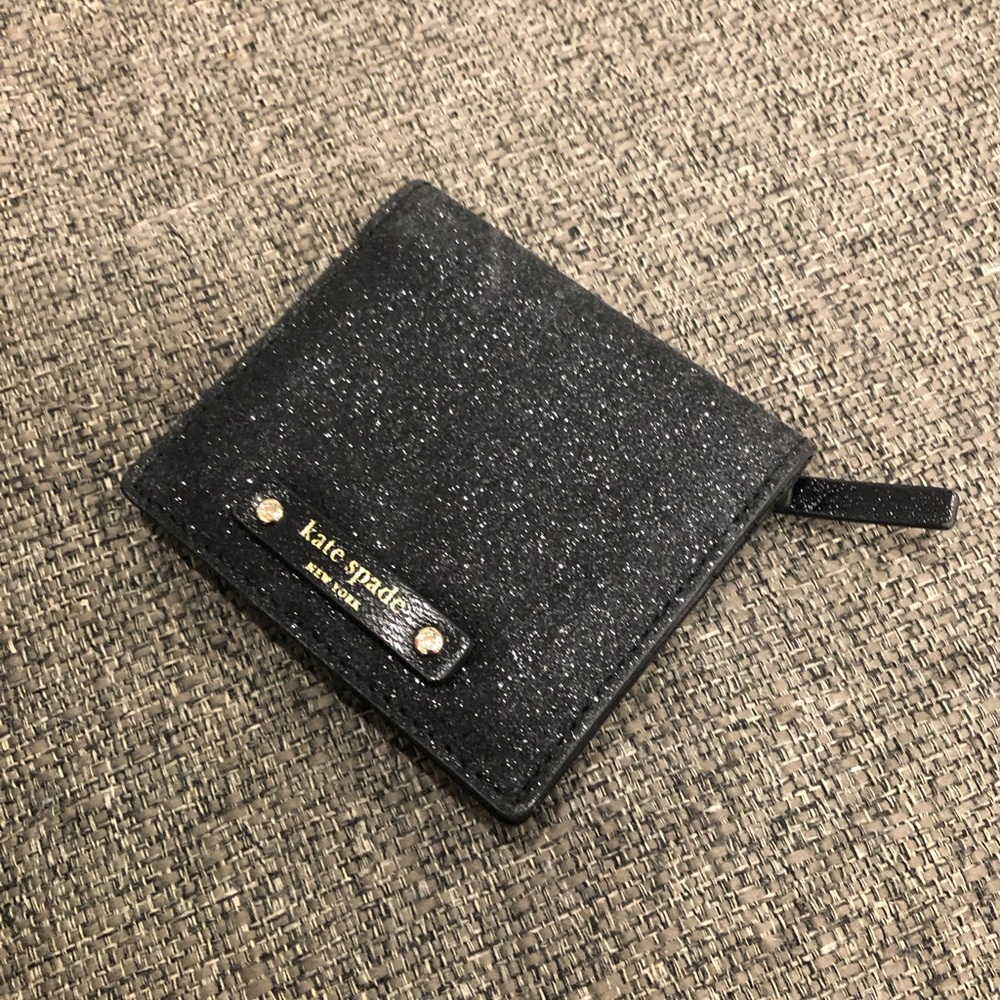 Kate Spade black glitter wallet